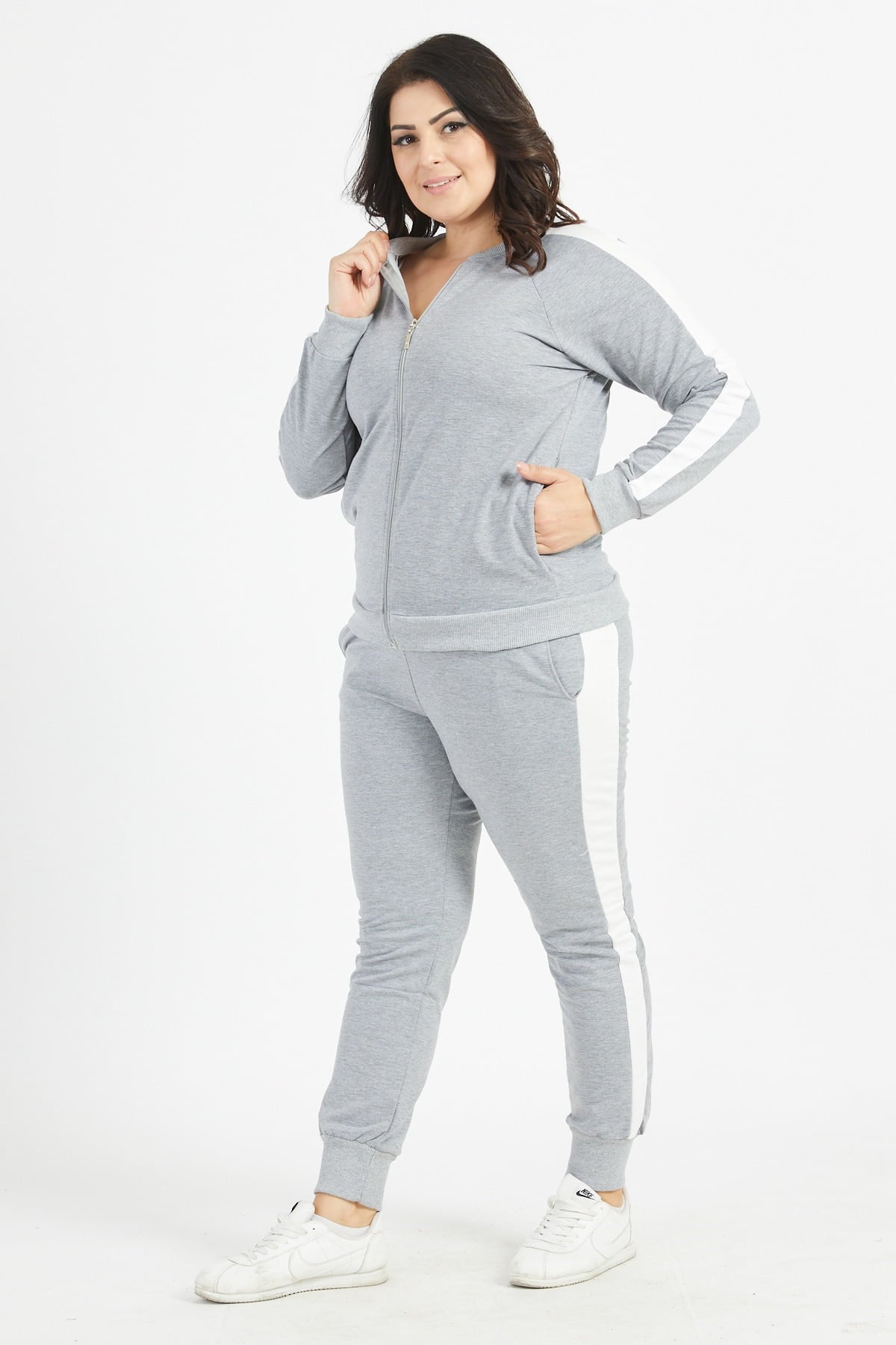 Trening dama marimi mari cu dunga 6220-3 BIGsize