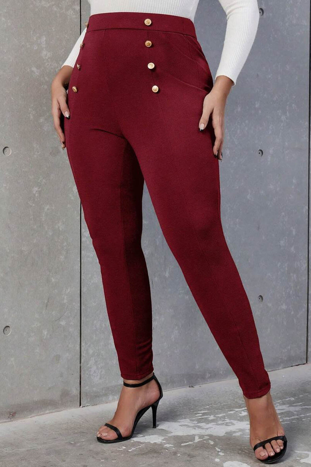 Pantaloni dama marimi mari cu nasturi 6246 BIGsize