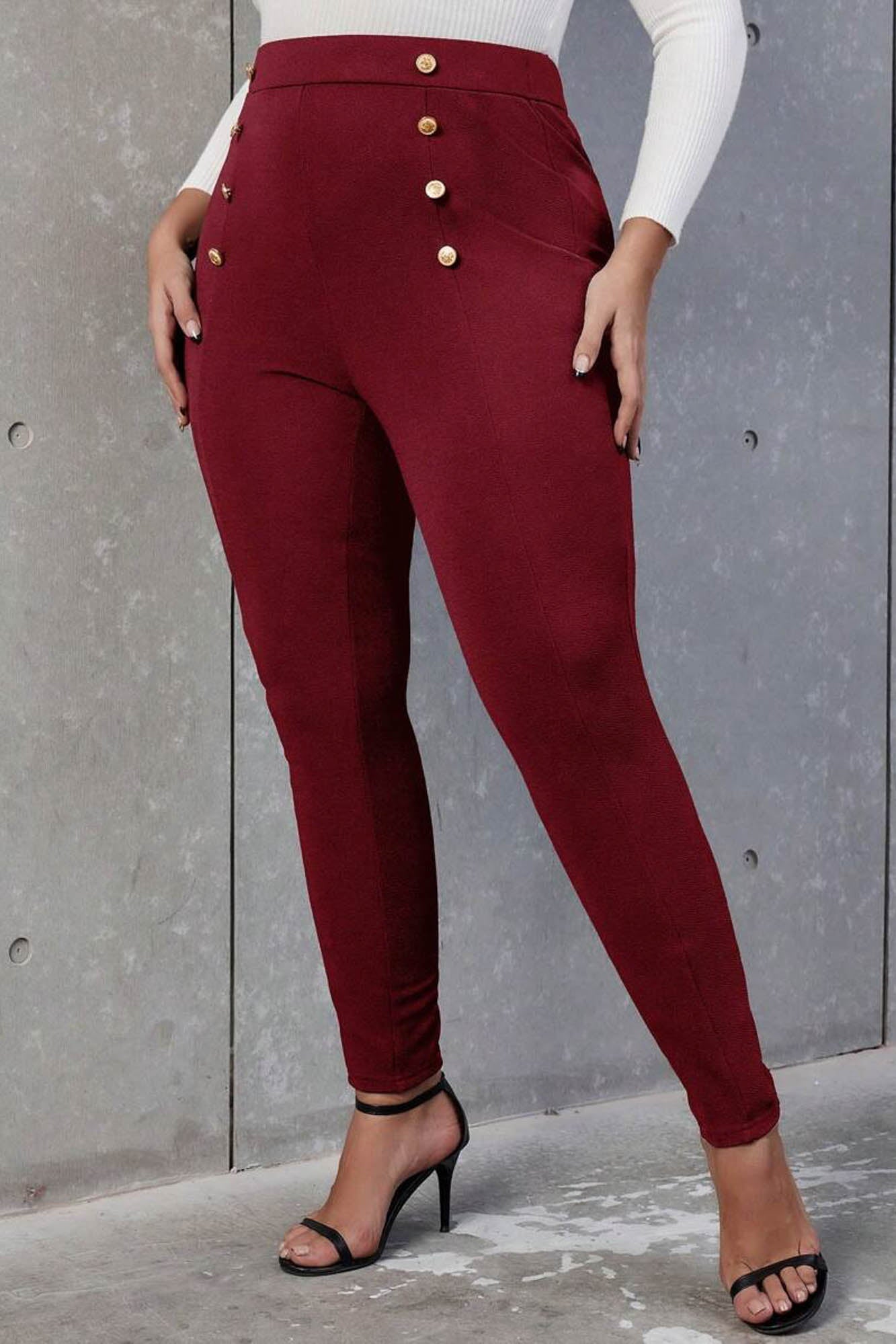 Pantaloni dama marimi mari cu nasturi 6246 BIGsize