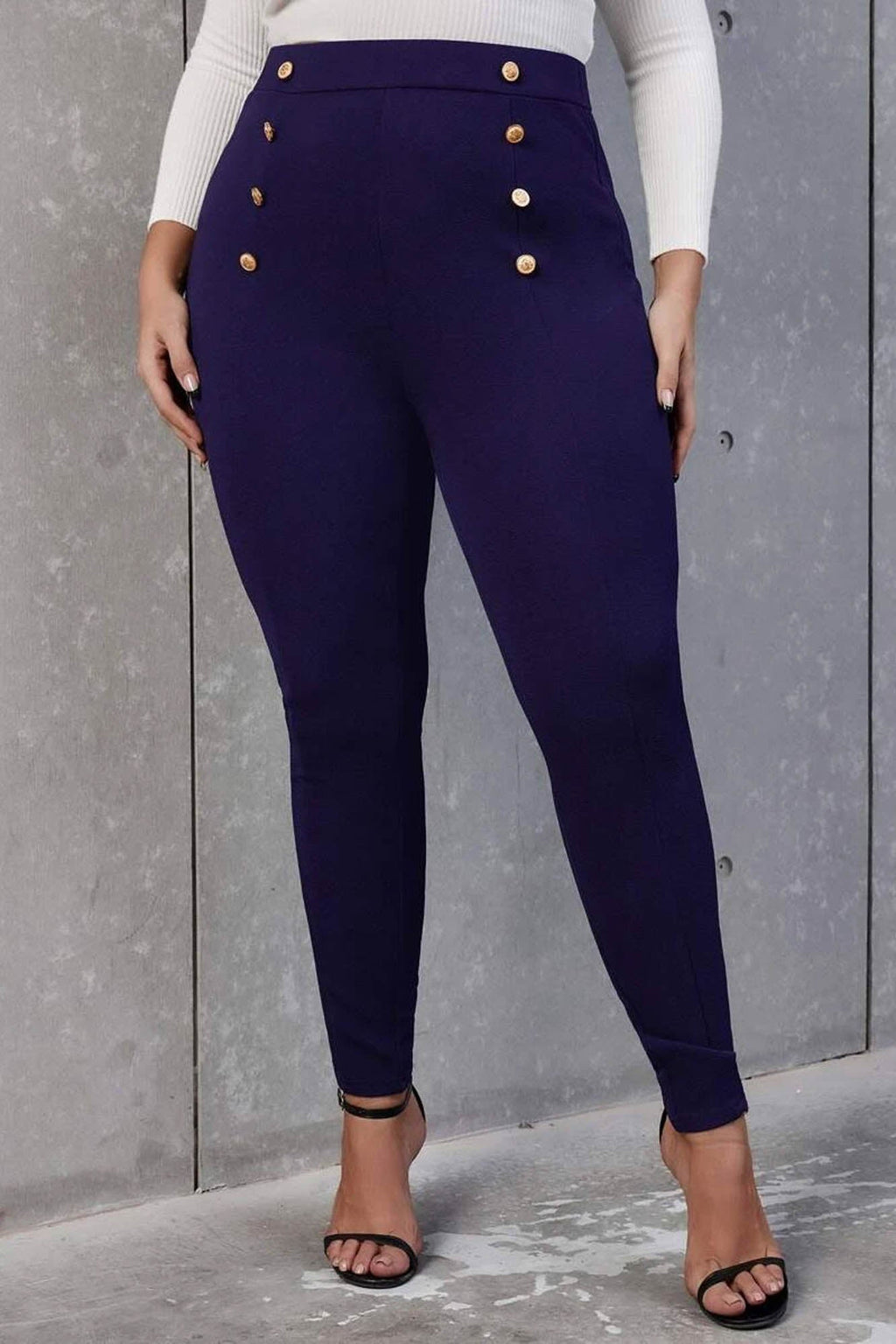 Pantaloni dama marimi mari cu nasturi 6246 BIGsize