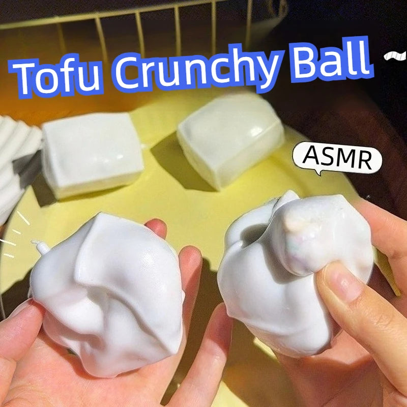 Tofu Stress Ball Shapeable Non-Bounce Crunchy Creamy Feel Squeeze Ball Fidget Toy ASMR Sensory Anti-Stress Toys for Adults Gift