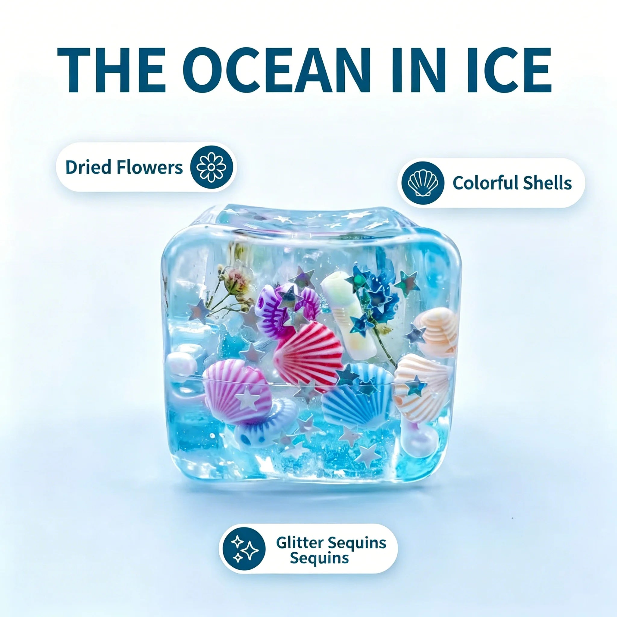 Ocean Shell Squishy Stress Balls Transparent Star Maltose Cubes Super Soft Squeeze Fidget Toy Stress Relief For Adults