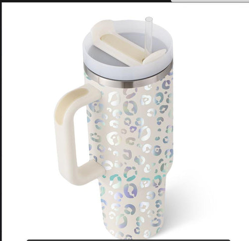 40 Oz Tumbler With Handle Straw Insulated, Stainless Steel Spill Proof - Cart2u.ro