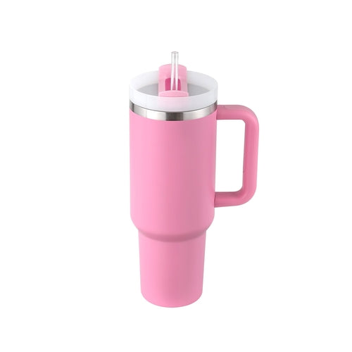 40 Oz Tumbler With Handle Straw Insulated, Stainless Steel Spill Proof - Cart2u.ro