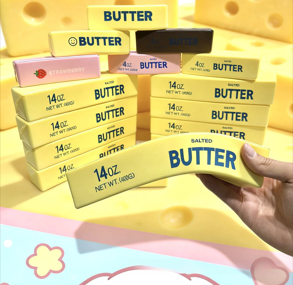 23cm Soft Slow Rebound Butter Stick Squeezing Toy Realistic Butter Sticks Decompression Fidget Toys Gold Squeeze Toy for Adults