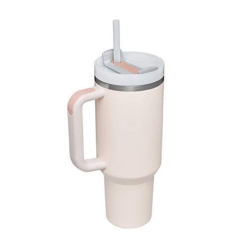 40 Oz Tumbler With Handle Straw Insulated, Stainless Steel Spill Proof - Cart2u.ro