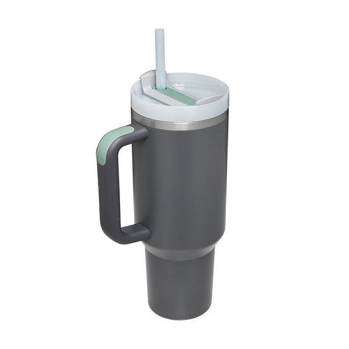 40 Oz Tumbler With Handle Straw Insulated, Stainless Steel Spill Proof - Cart2u.ro