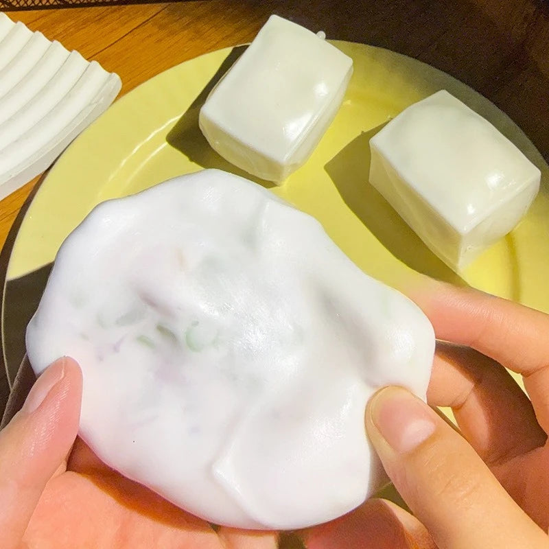 Tofu Stress Ball Shapeable Non-Bounce Crunchy Creamy Feel Squeeze Ball Fidget Toy ASMR Sensory Anti-Stress Toys for Adults Gift