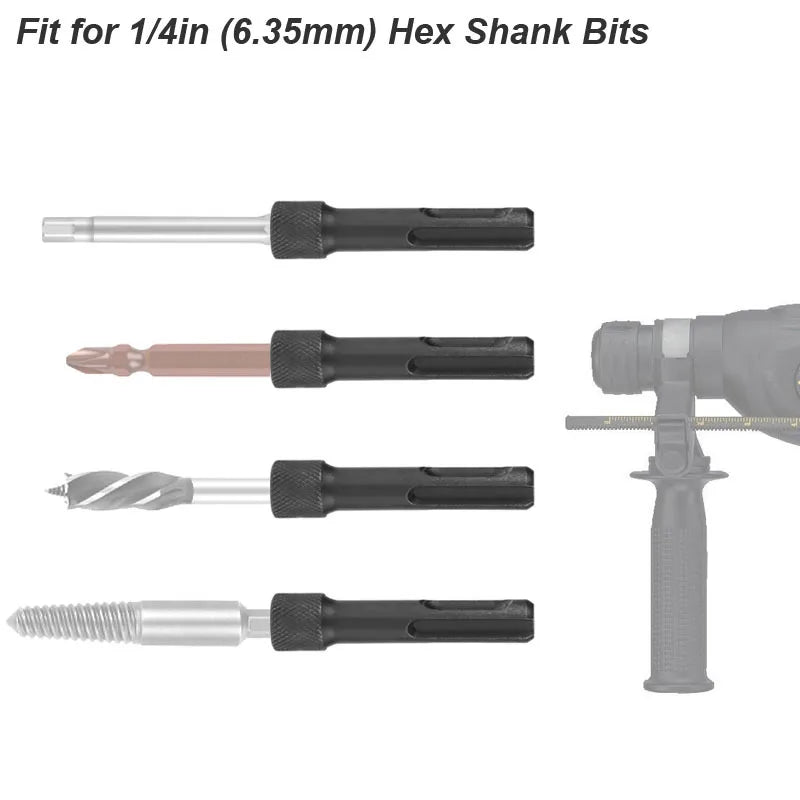 Clearance_Electric Hammer Adapter Power Drill Screwdriver Converter SDS Plus Convert to 1/4 Hex Shank Magnetic Socket Nut Impact