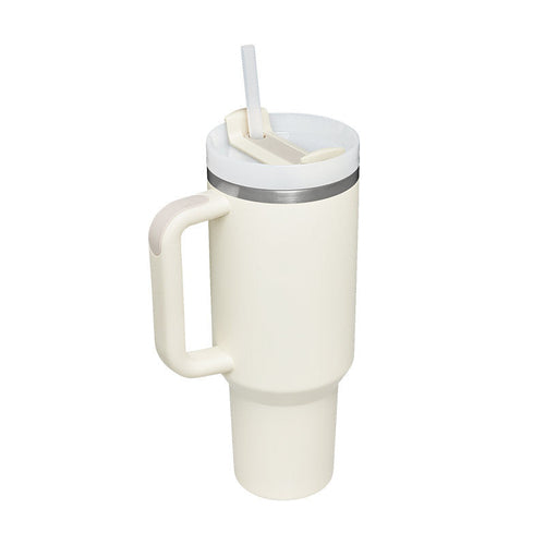 40 Oz Tumbler With Handle Straw Insulated, Stainless Steel Spill Proof - Cart2u.ro
