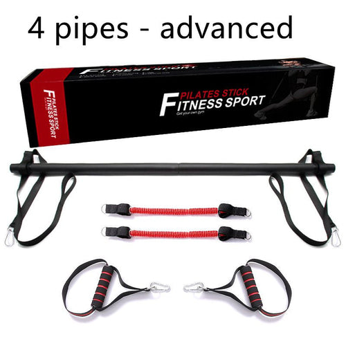 Pilates Bar Kit With Resistance Bands Portable Home Gym Workout