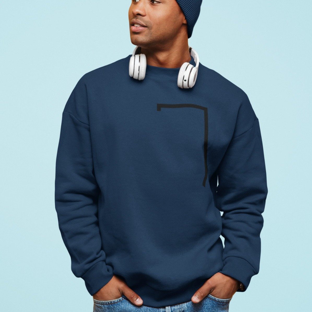 Mens Angled Logo Crewneck Sweatshirt - Cart2u.ro