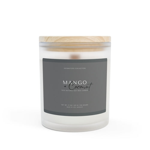Mango Coconut Scented Soy Candle, Astrology Gift, Natural Wax Candle, - Cart2u.ro