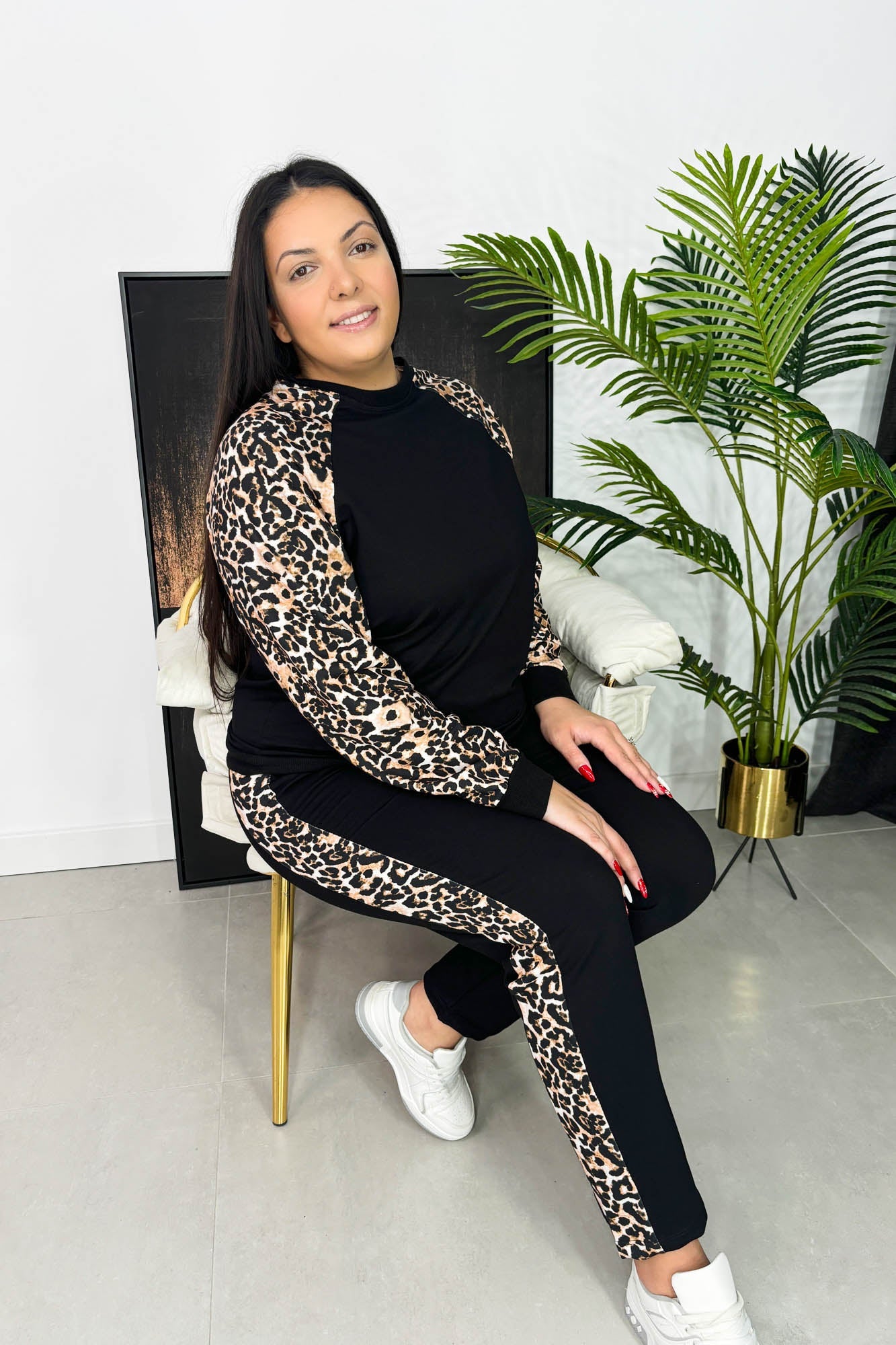 Trening dama marimi mari cu imprimeu animal print 8048 BIGsize