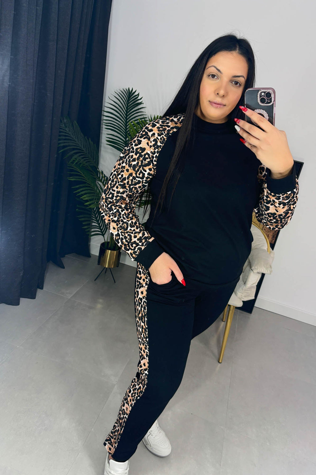 Trening dama marimi mari cu imprimeu animal print 8048 BIGsize