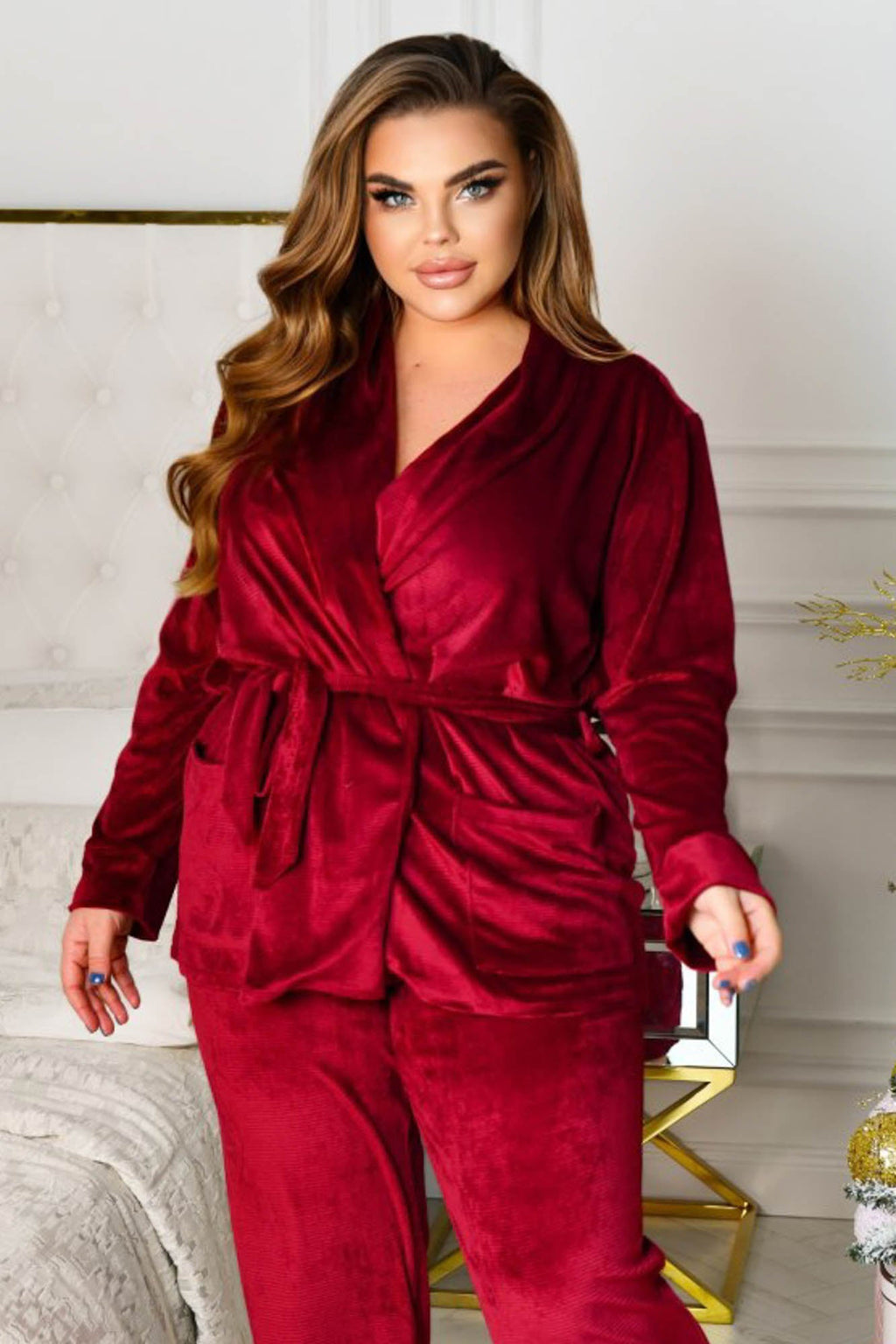 Trening dama marimi mari 3 piese catifea 8073-24 BIGsize