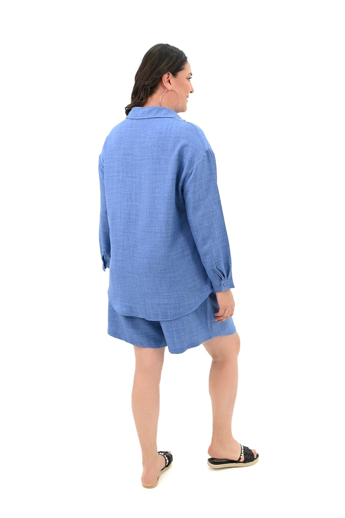 Set dama marimi mari  pantaloni scurti cu camasa 8121 -24 BIGsize