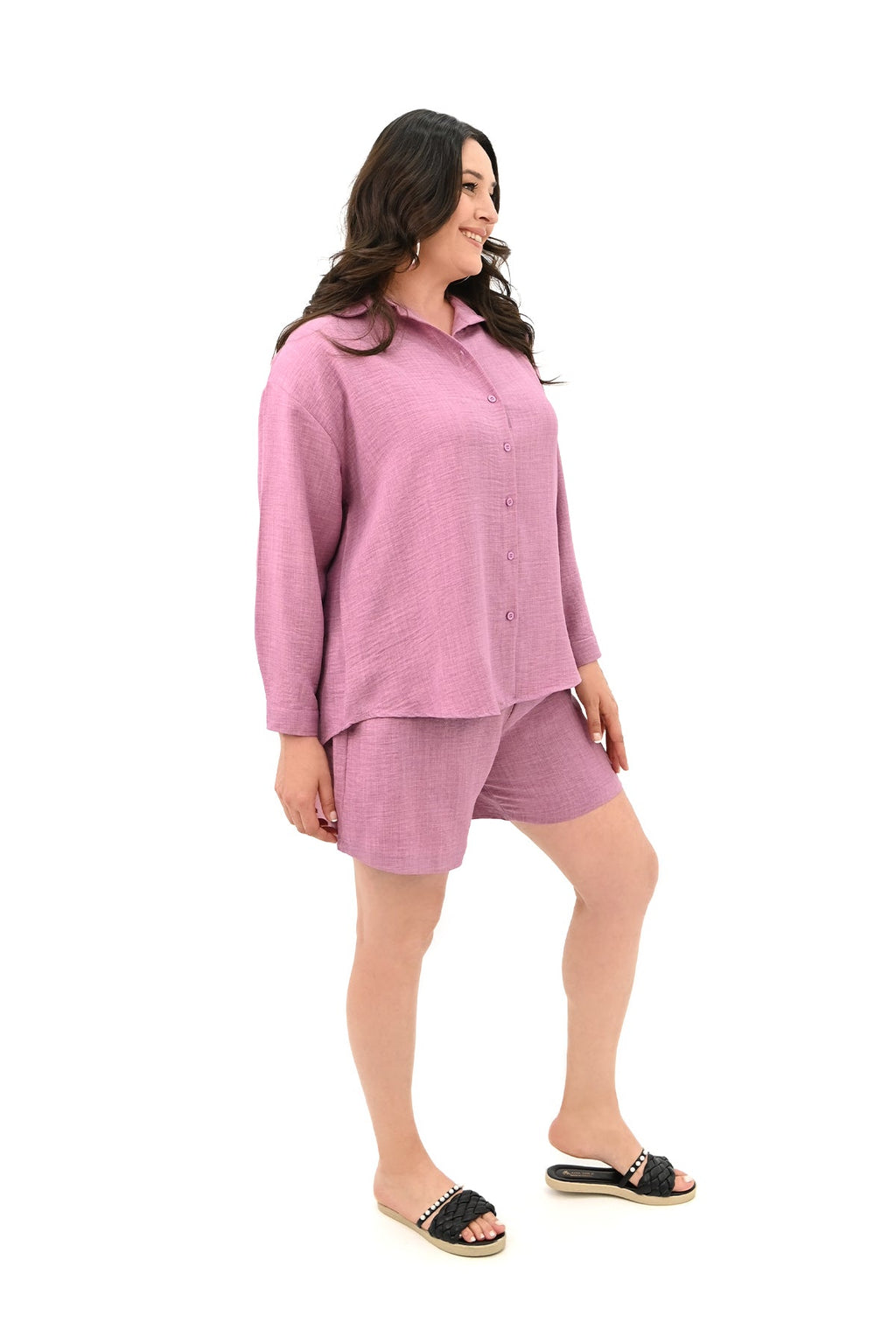 Set dama marimi mari  pantaloni scurti cu camasa 8121 -24 BIGsize