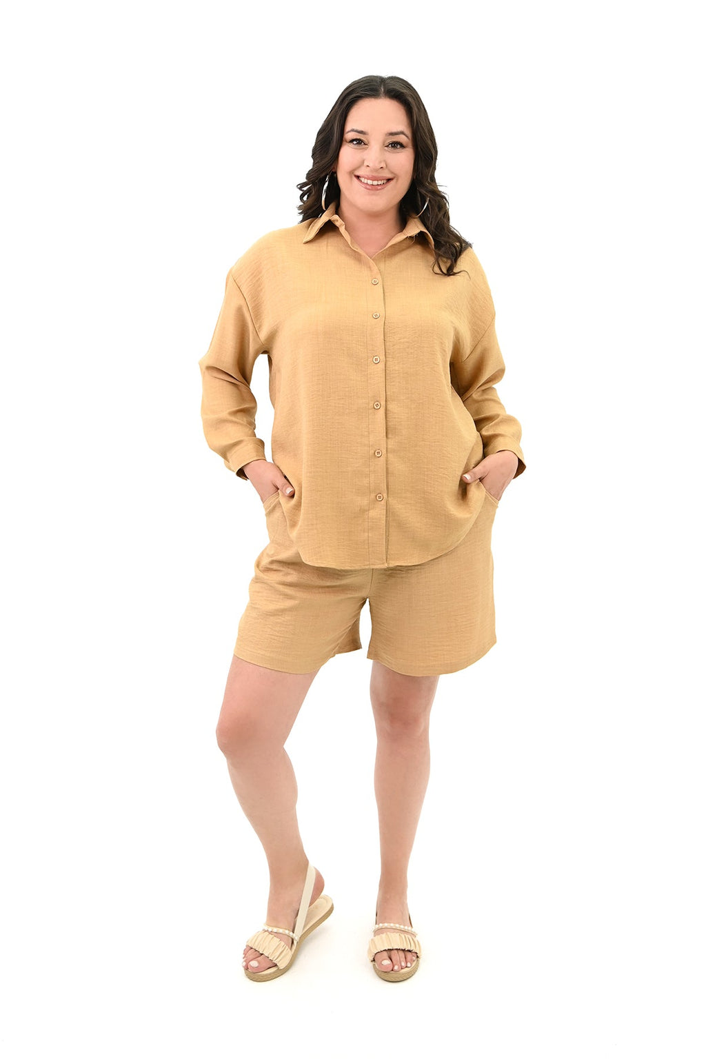 Set dama marimi mari  pantaloni scurti cu camasa 8121 -24 BIGsize