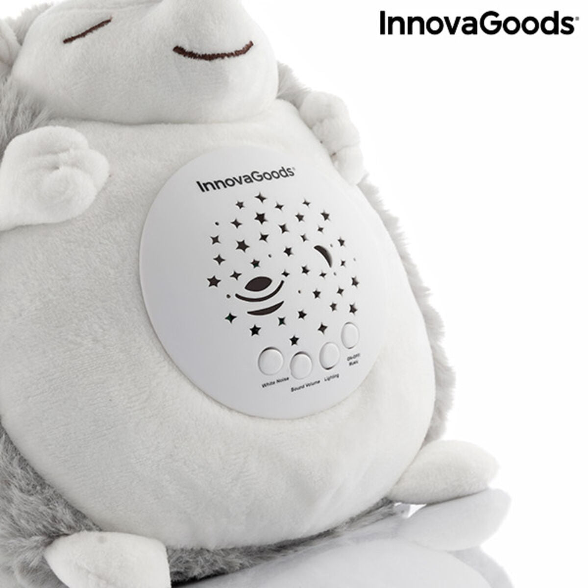 Hedgehog Soft Toy with White Noise and Nightlight Projector Spikey - Cart2u.ro