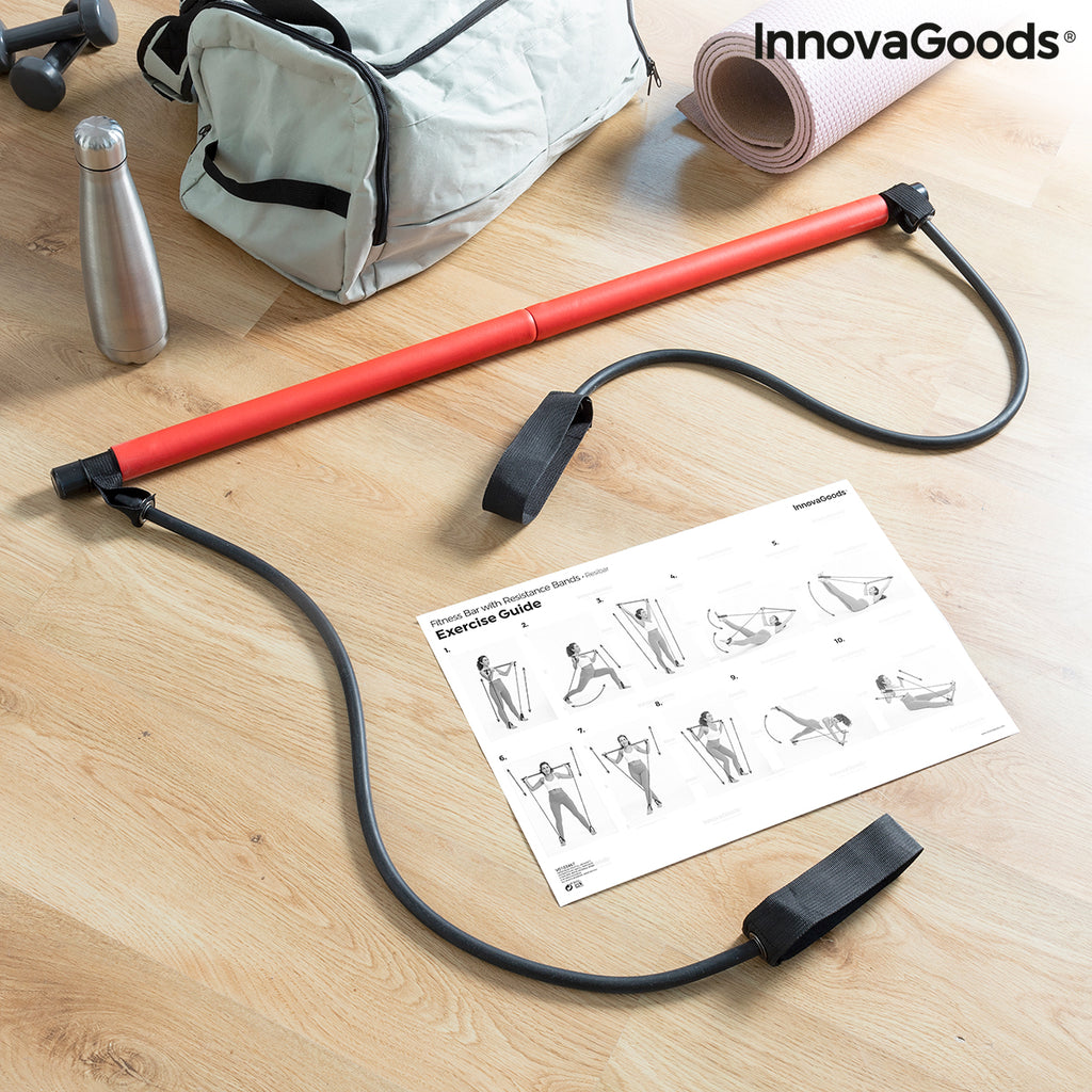 Fitness Bar with Resistance Bands and Exercise Guide Resibar - Cart2u.ro