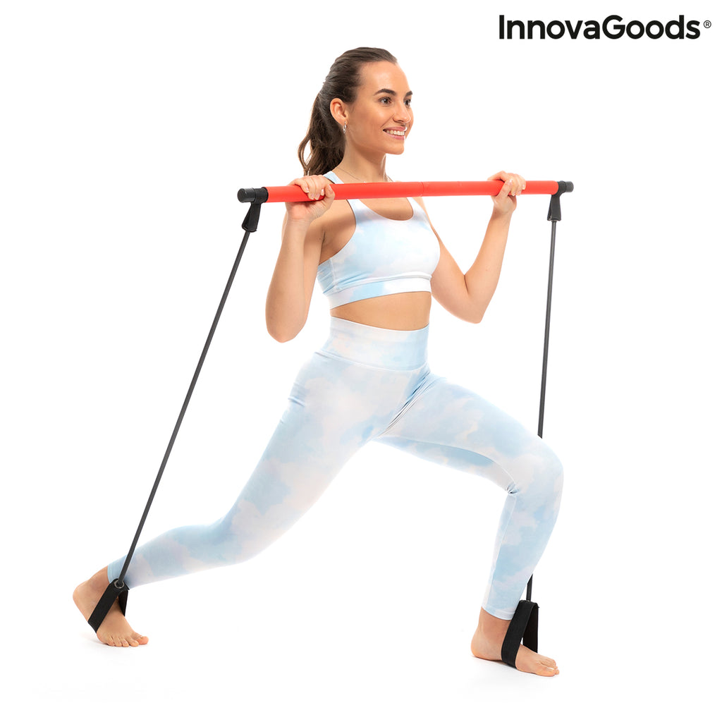 Fitness Bar with Resistance Bands and Exercise Guide Resibar - Cart2u.ro