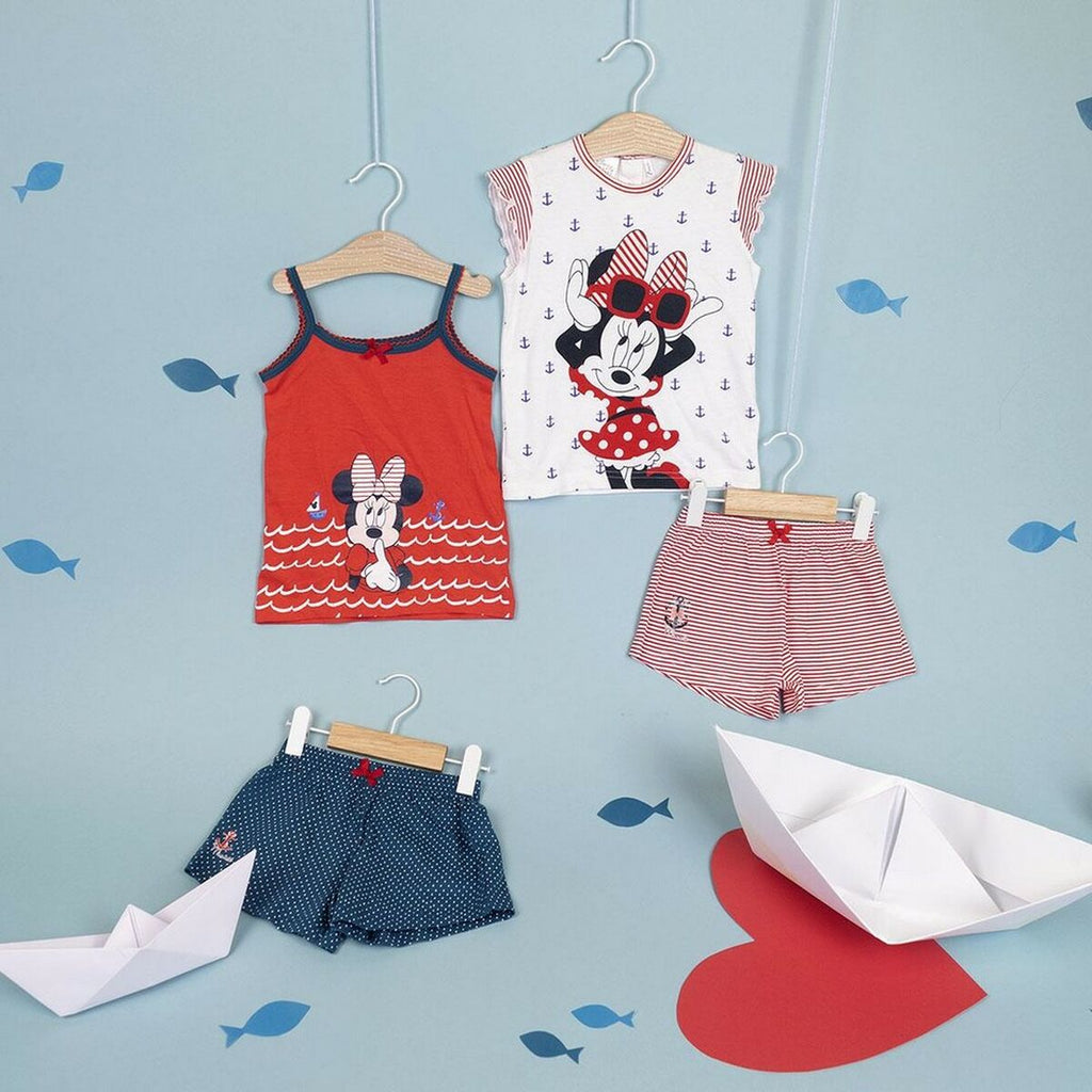 Summer Pyjama Minnie Mouse White Red