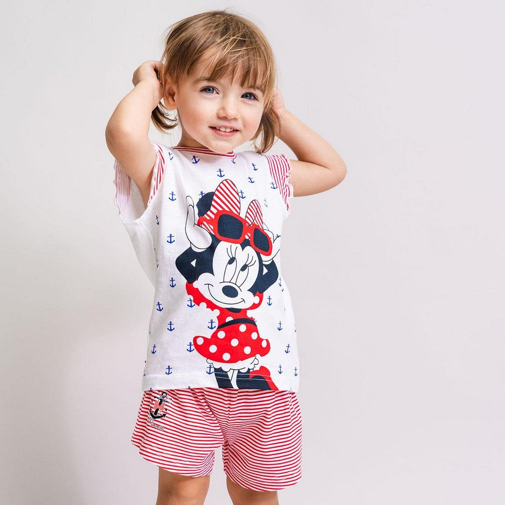 Summer Pyjama Minnie Mouse White Red