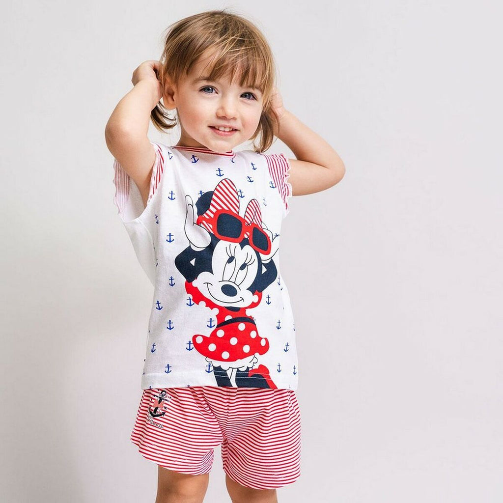 Summer Pyjama Minnie Mouse White Red