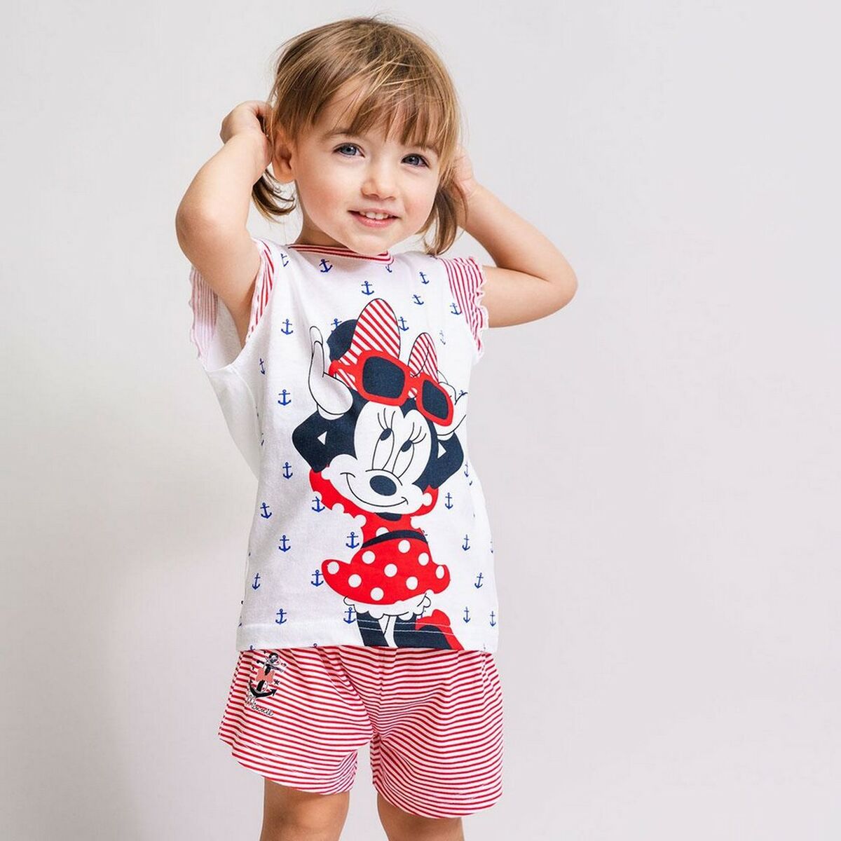 Summer Pyjama Minnie Mouse White Red