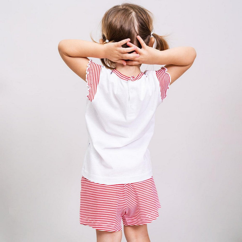 Summer Pyjama Minnie Mouse White Red