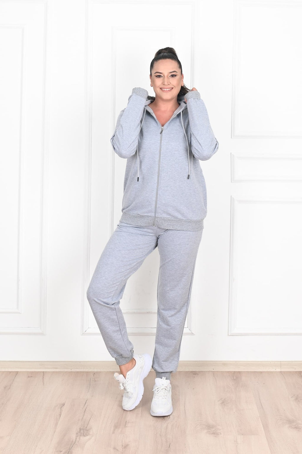 Trening dama marimi mari cu gluga simplu 8500 BIGsize