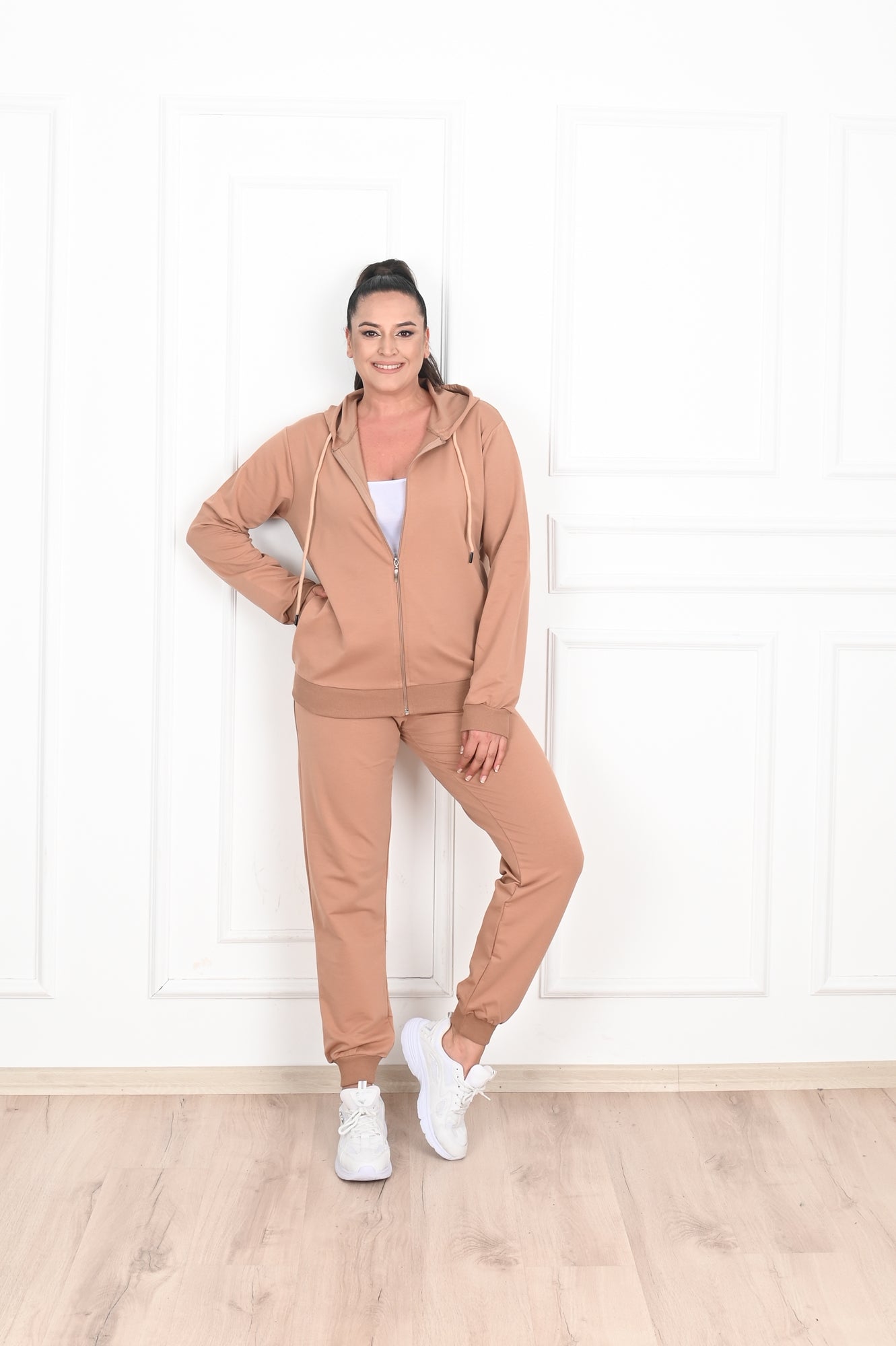 Trening dama marimi mari cu gluga simplu 8500 BIGsize
