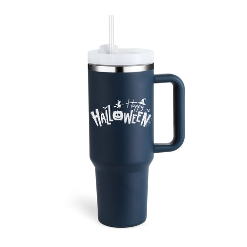 40 Oz Tumbler With Handle Straw Insulated, Stainless Steel Spill Proof - Cart2u.ro