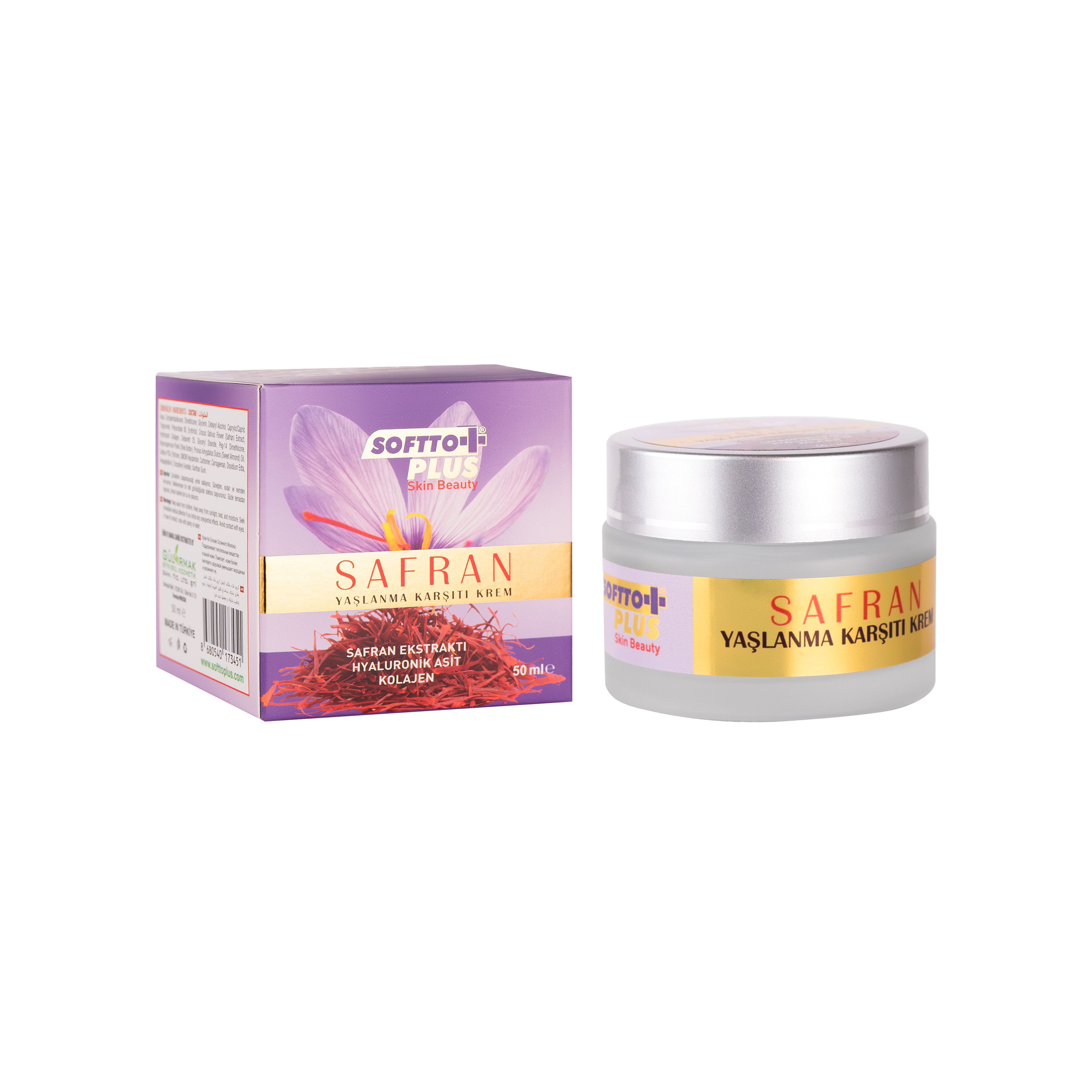 Crema Anti-îmbătrânire cu șofran pentru față și gât – 50 ml CRABLAND