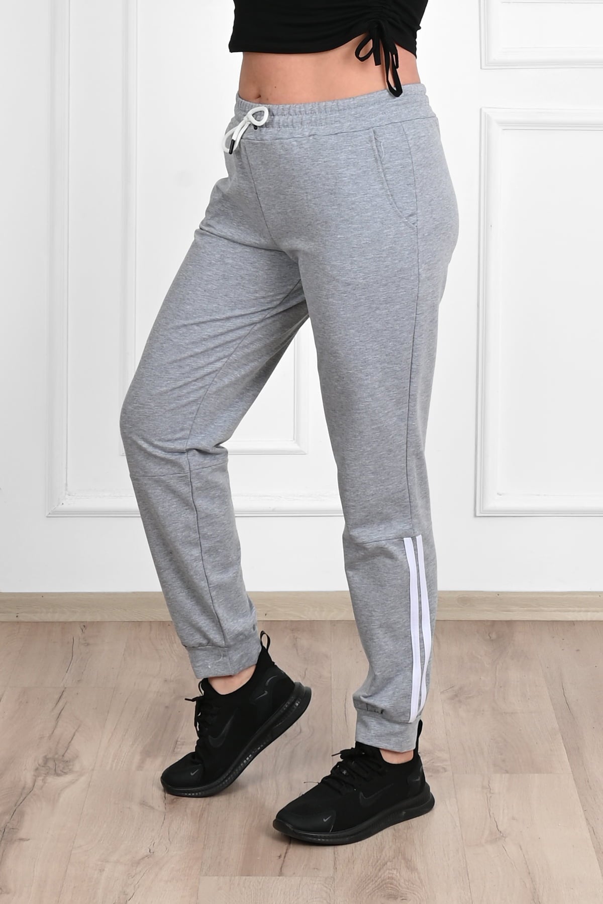 Pantalon dama marimi mari de trening cu dungi 9046 BIGsize