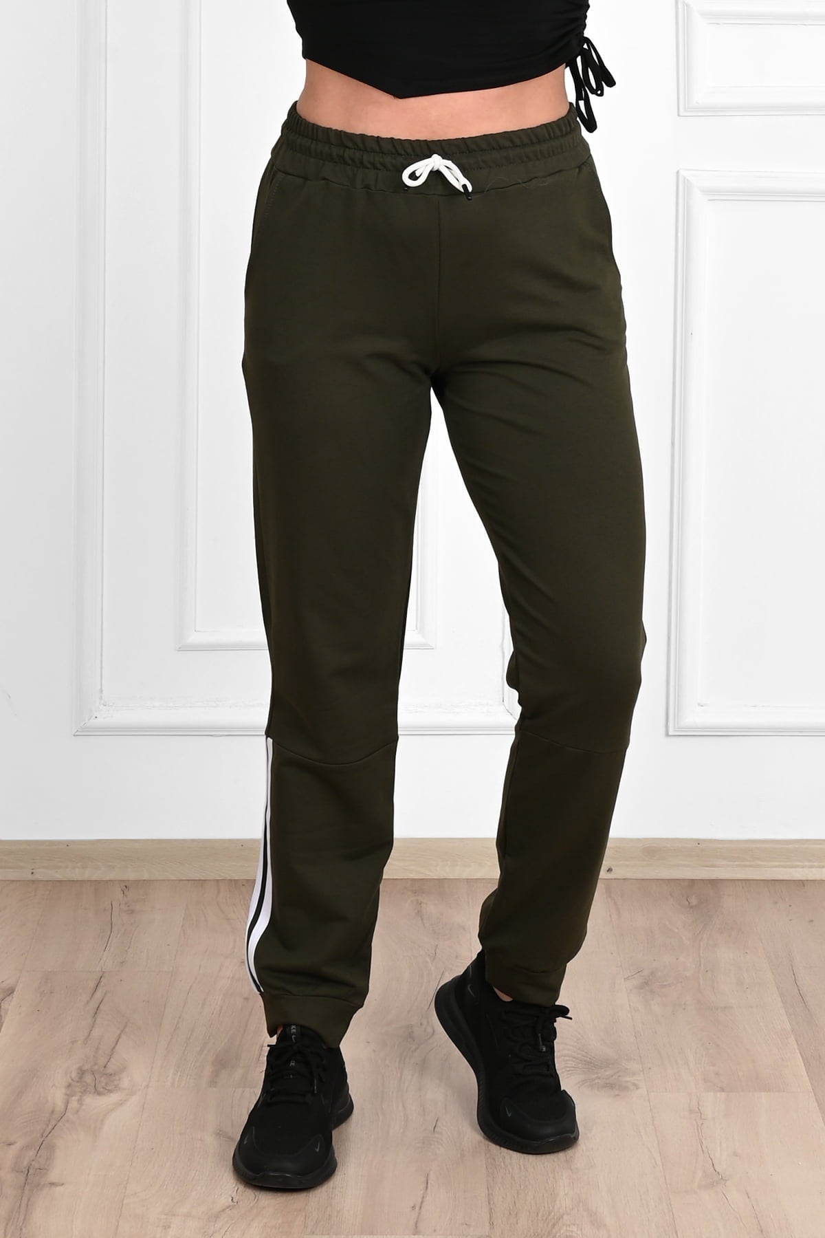 Pantalon dama marimi mari de trening cu dungi 9046 BIGsize