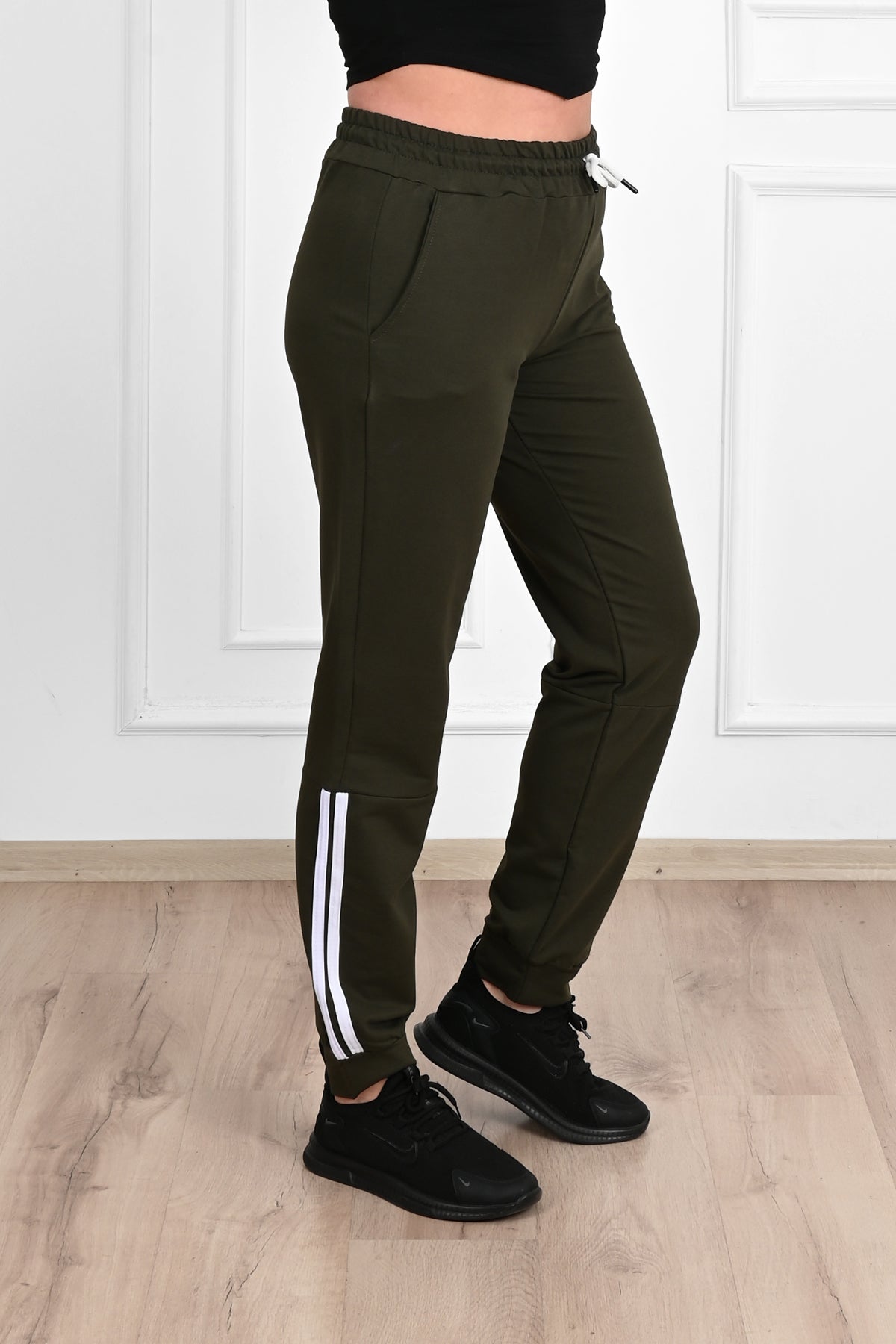 Pantalon dama marimi mari de trening cu dungi 9046 BIGsize