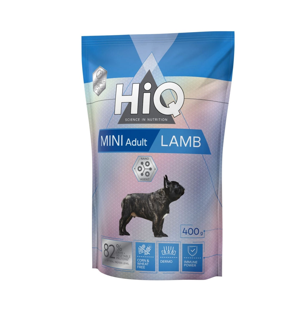 Hrana uscata pentru caini adulti de talie mica cu miel, HiQ Mini Adult, 400 g endler