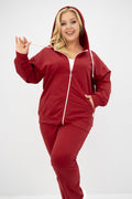 Trening dama marimi mari cu fermoar si gluga 8139 BIGsize