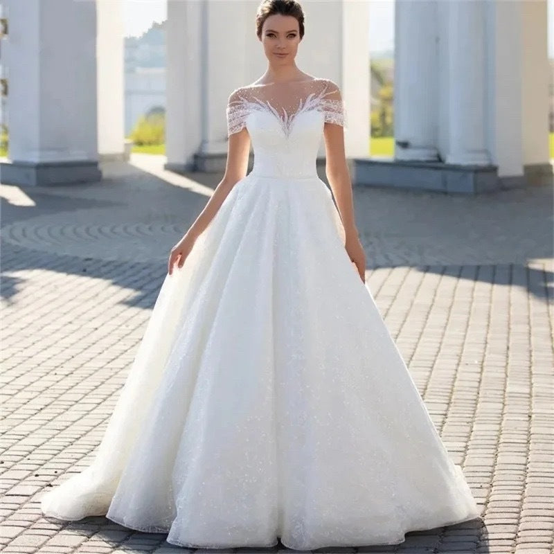 Off-shoulder Light Wedding Dress Bridal Main Yarn Lace Wedding Veil - Cart2u.ro