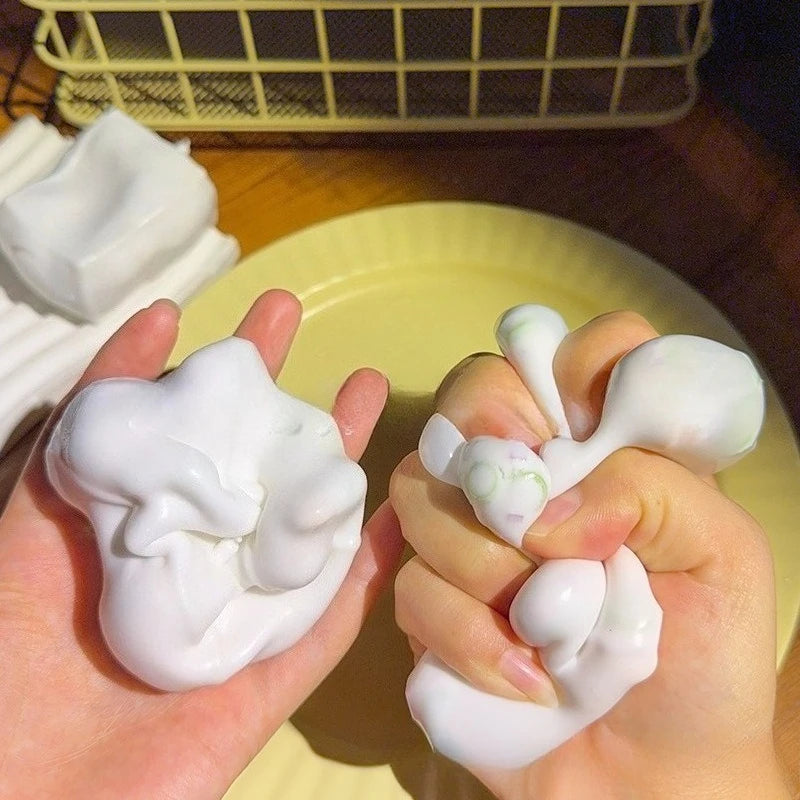 Tofu Stress Ball Shapeable Non-Bounce Crunchy Creamy Feel Squeeze Ball Fidget Toy ASMR Sensory Anti-Stress Toys for Adults Gift