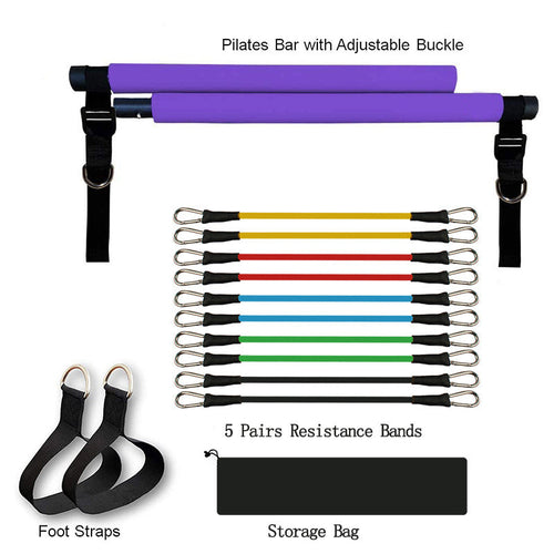 Fitness Yoga Pilates Bar Portable Gym Accessories Sport Elastic - Cart2u.ro
