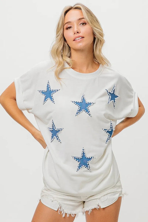 BiBi Fourth Of July Terry T-Shirt - Cart2u.ro