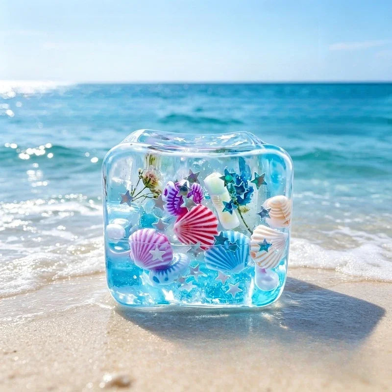 Ocean Style Embedded Shell Slow Rising Squishy Toy Sensory Toys Mochi Stress Relief Kawaii Cute Office Fidget Toy For Adults cart2u.ro