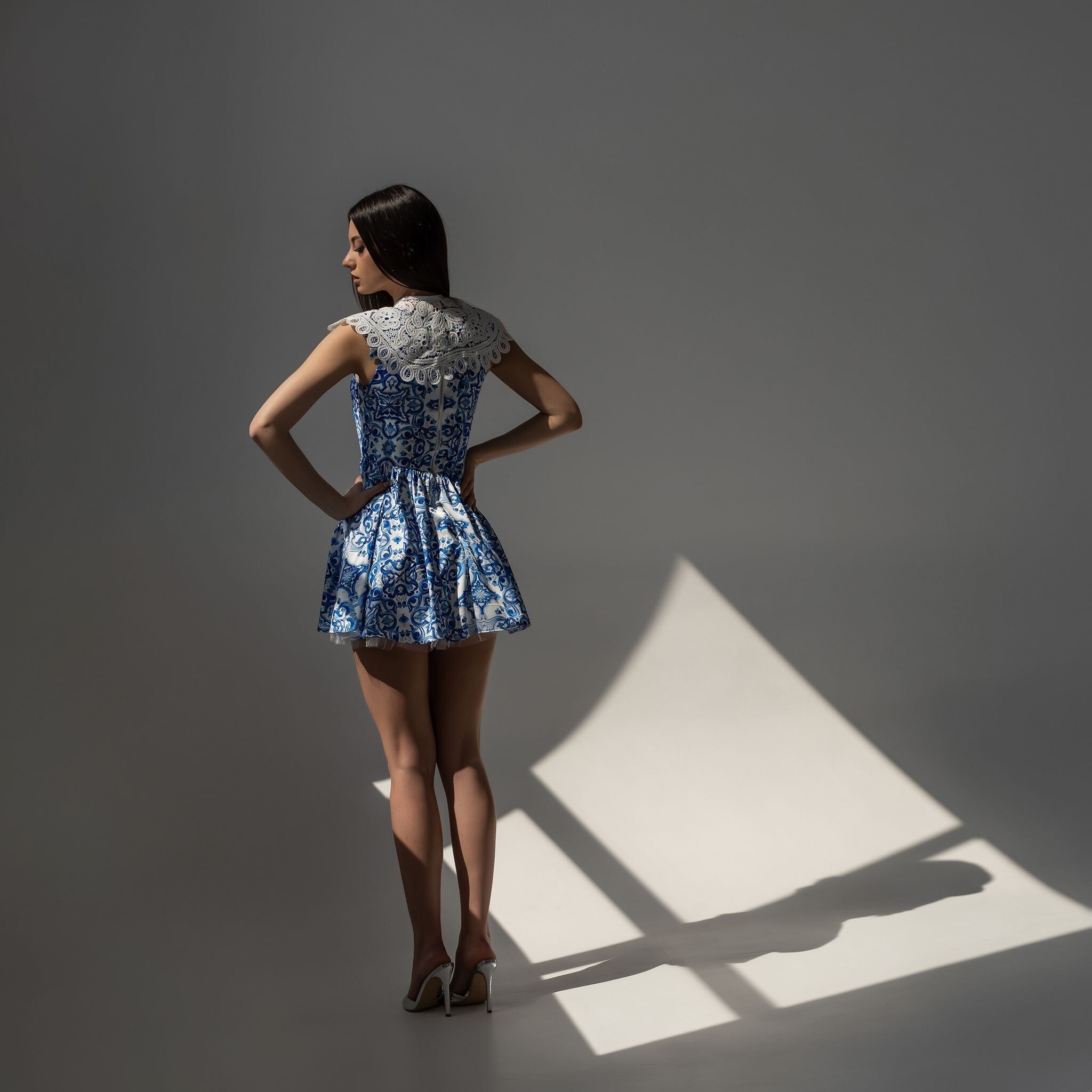 Rochie mini din matase printata Lisbon Carolina D