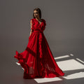 Rochie lunga rosie din voal GetADivaLook Carolina D