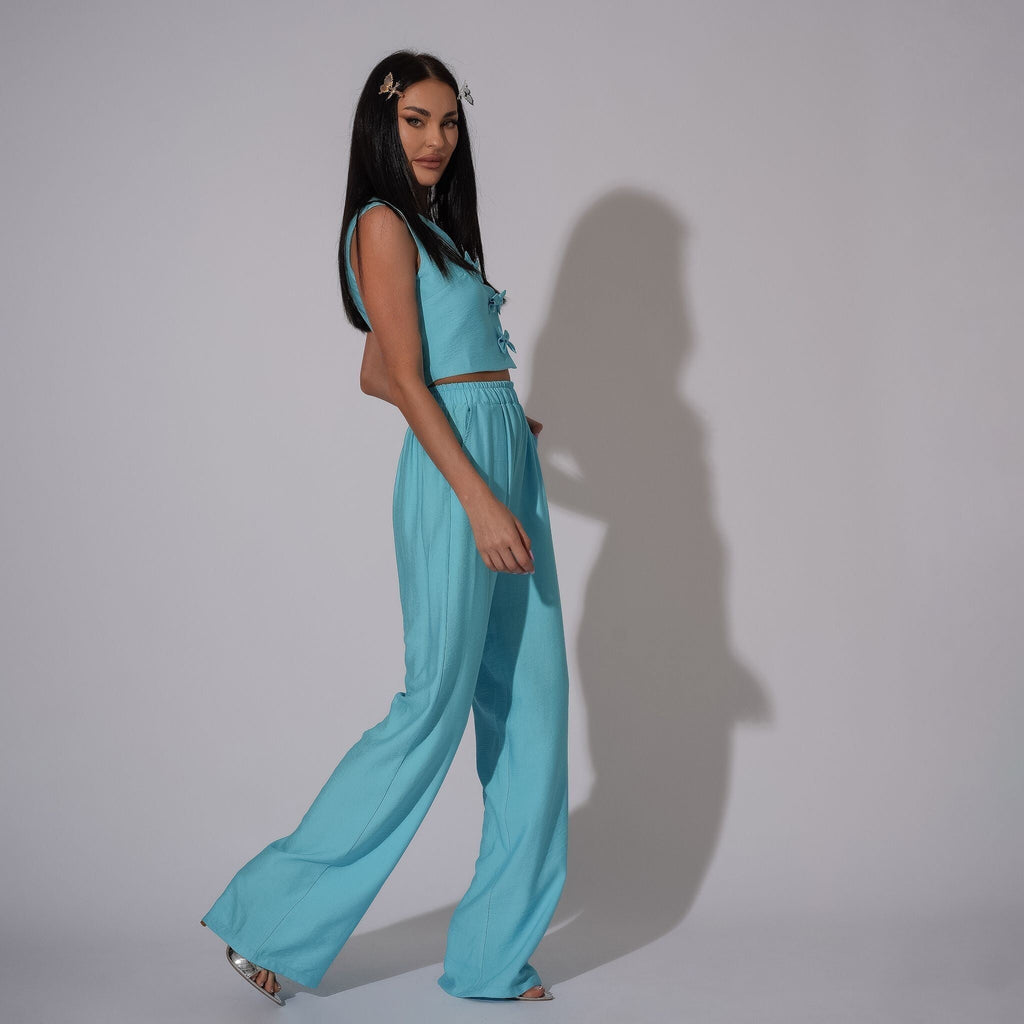 Pantaloni lungi, drepti, din in Bluey Carolina D