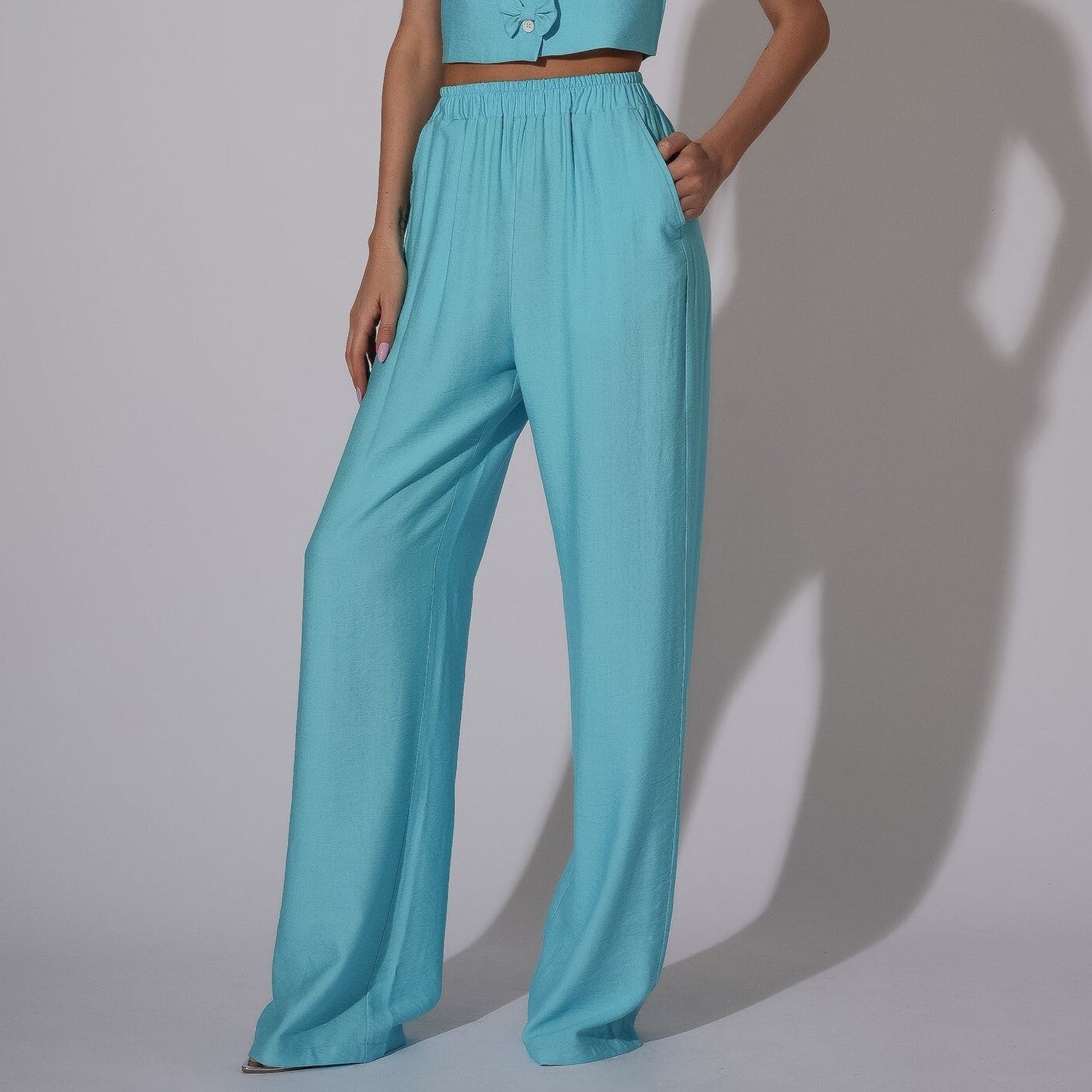 Pantaloni lungi, drepti, din in Bluey Carolina D