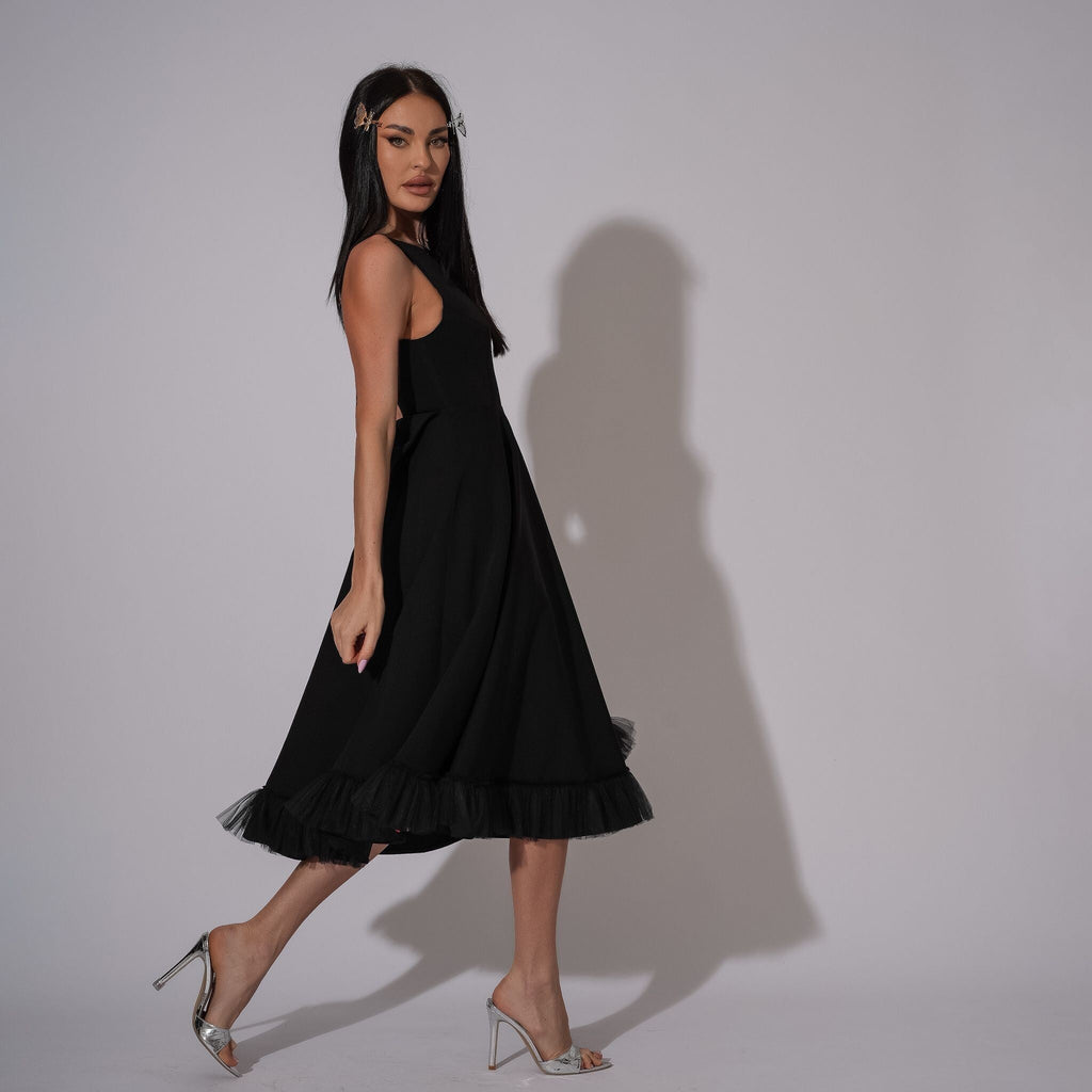 Rochie neagra cu spatele gol Estella Carolina D